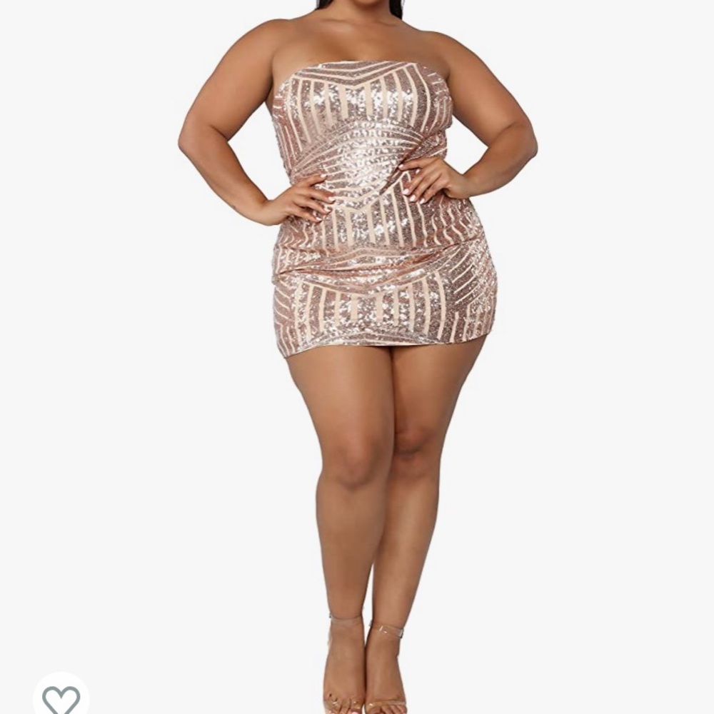 3X Gold mini party dress